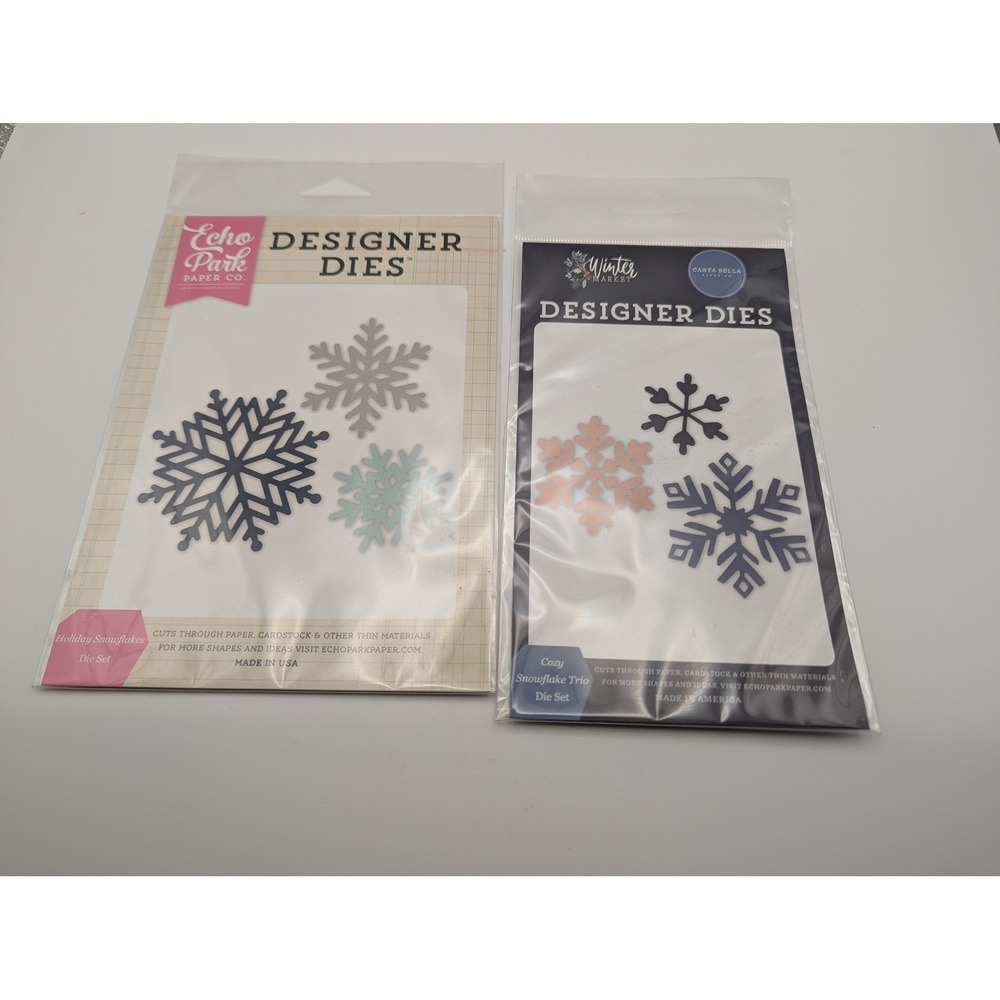 2 Sets of Snowflake Dies from Echo Park & Carta Bella NIP